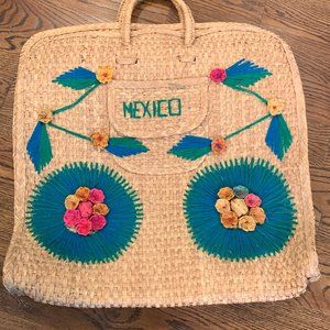 Vintage Wicker Tourist Oversized Tote from Mexico